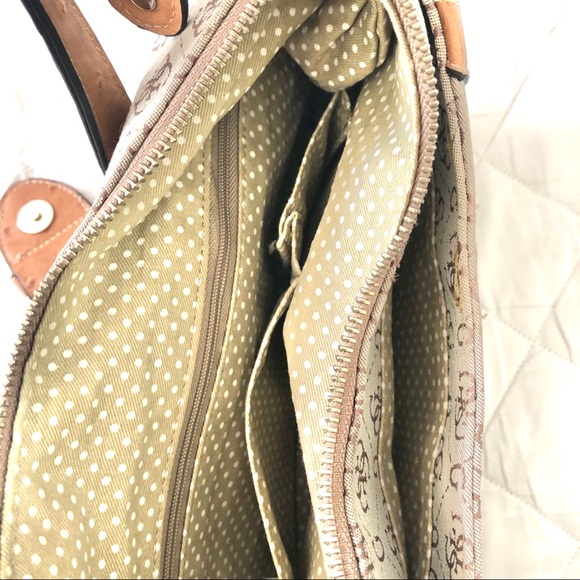 Guess G-Logo Shoulder Bag Tan with Silver Hatdware - Picture 7 of 8